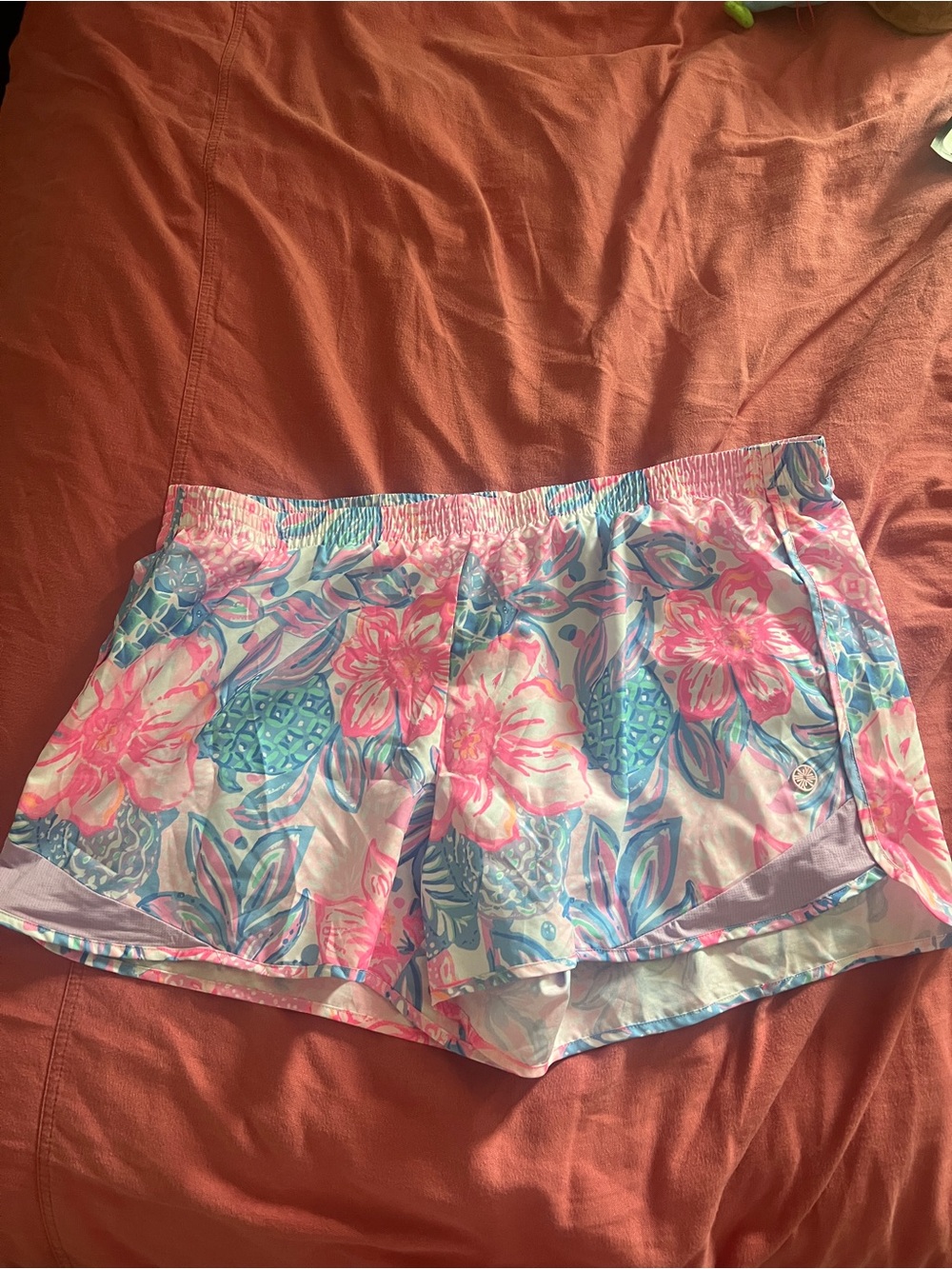 Lilly Pulitzer Pink & Blue Floral Athletic Shorts